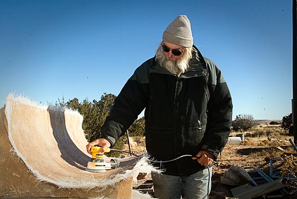 Vertical wind vane, first part from mold, sanding